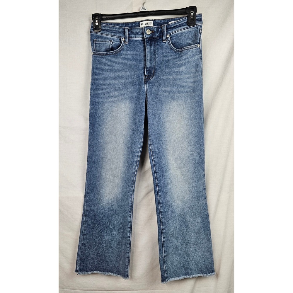 William Rast Womens High Rise Straight Leg Raw Hem Jeans Blue Size 29